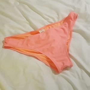 neon coral scrunch butt cheeky bikini xhilaration